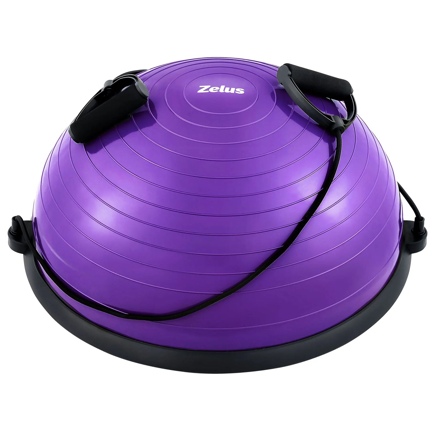 ZELUS Half Ball Balance Trainer with with Resistance Bands and Foot Pump, 23" Inflatable Balance Ball Half Yoga Ball Wobble Ball