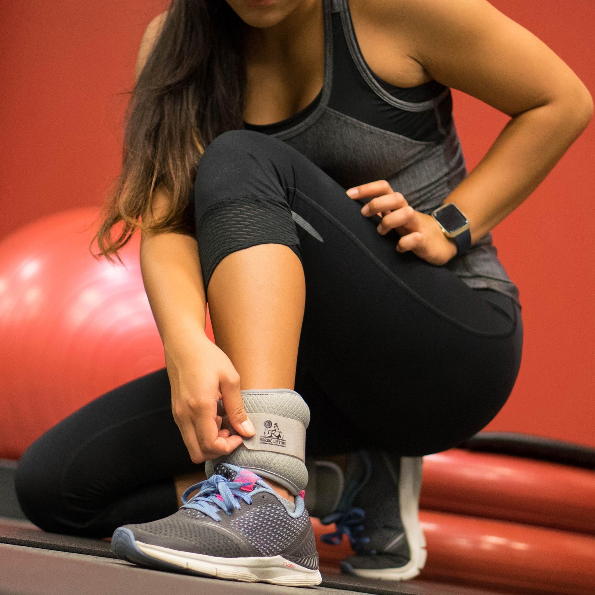 Adjustable Ankle/Wrist Weights (1 Pair) – for Women, Men & Kids - Grey, 3Lbs